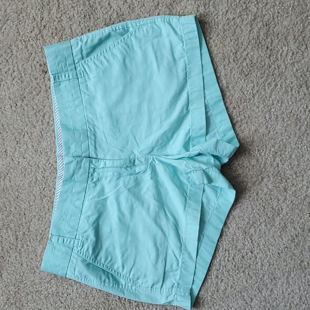 Mint green J. Crew chino shorts, size 8